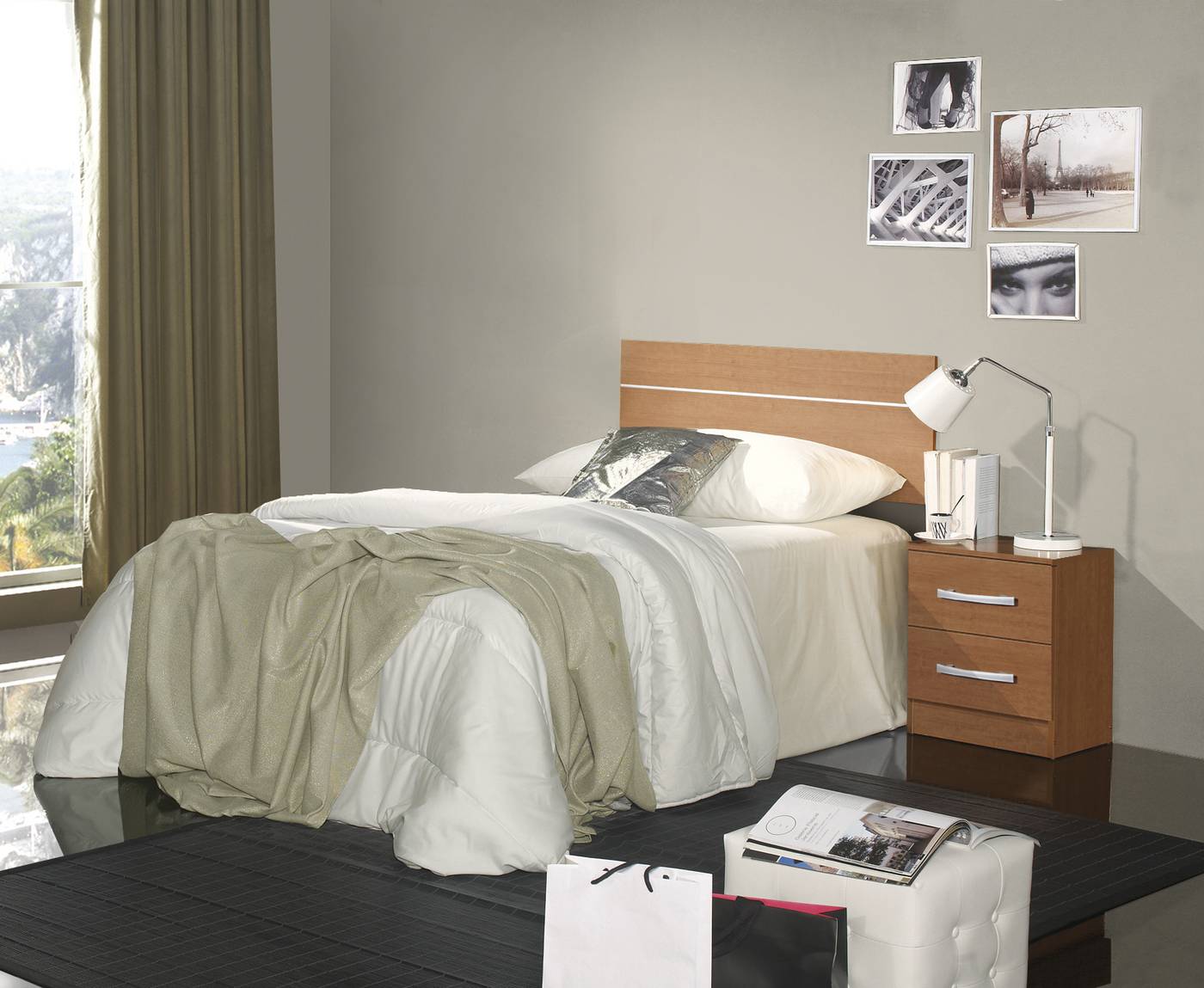 Galán de noche para dormitorio de estilo clásico | Muebles Valencia®  Acabado Cerezo - Pulimento Grupo2
