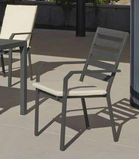 Set Aluminio y HPL: Mesa ▯200 + 6 sillones [Palma] de Hevea - imagen 4