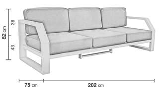 Sofá 3 plazas de aluminio para jardín [Bellagio] de Hevea - imagen 2