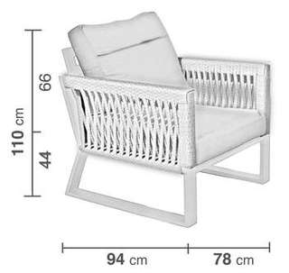 Sofá 2p + sillones + mesa [Bolonia-Cuerda] de Hevea - imagen 5