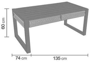 Mesa de centro ▯135 de aluminio-cuerda [Estambul] de Hevea - imagen 2