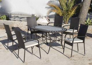 Conjunto mesa + sillas/sillones para jardín · Jardín/Terraza