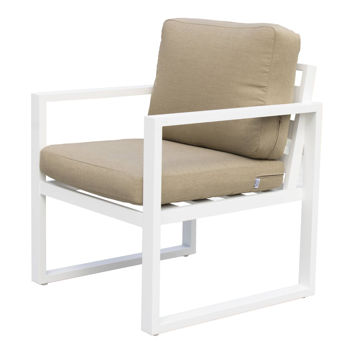 Sofá 2p + sillones + taburetes de aluminio [Fenix] - Conjunto de aluminio para jardín: 1 sofá 2 plazas + 2 sillones + 1 mesa de centro + 2 reposapiés. Disponible en cinco colores diferentes.