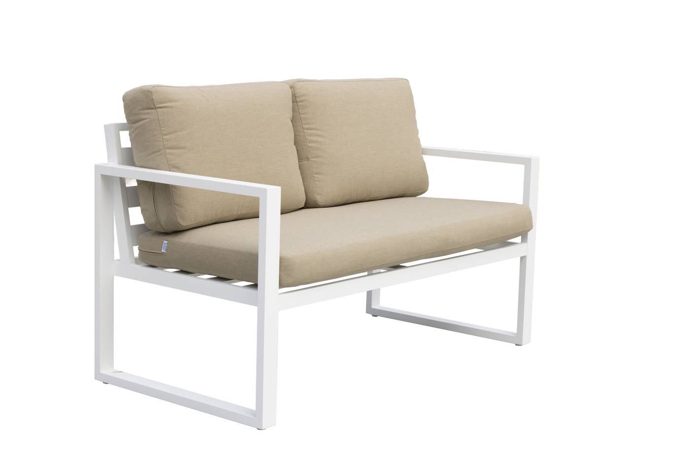 Sofá 2p + sillones + taburetes de aluminio [Fenix] - Conjunto de aluminio para jardín: 1 sofá 2 plazas + 2 sillones + 1 mesa de centro + 2 reposapiés. Disponible en cinco colores diferentes.