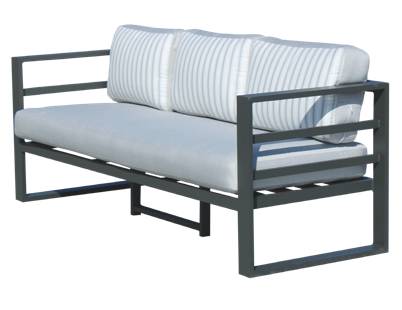 Sofá 3p + sillones + taburetes, aluminio [Marsel] - Conjunto de aluminio para jardín: 1 sofá 3 plazas + 2 sillones + 1 mesa de centro + 2 reposapiés. Disponible en cinco colores diferentes.